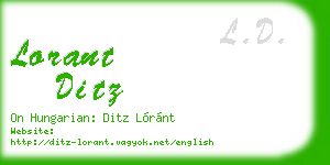 lorant ditz business card